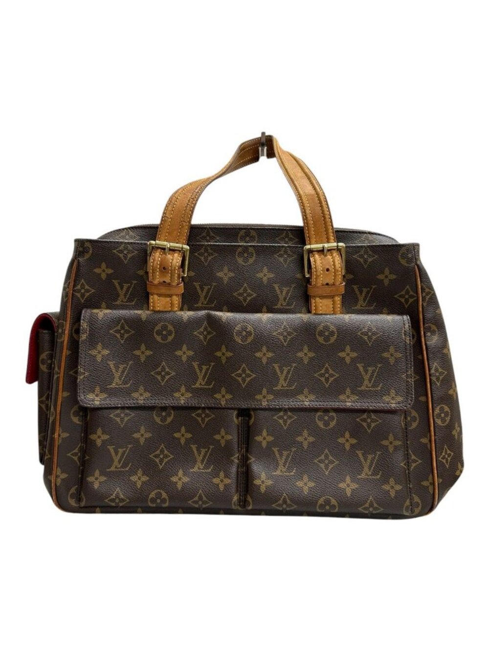 Louis Vuitton Monogram Brown Gold Leather Tote Bag